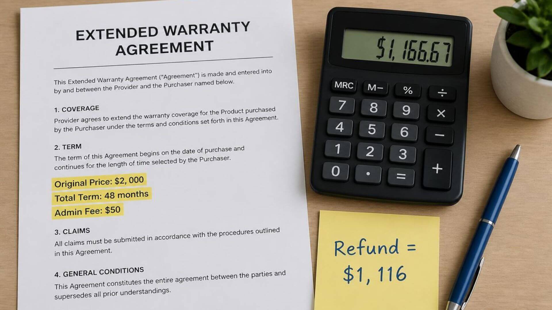 How to Calculate Extended Warranty Refund: Formula, Fees & State Rules ...